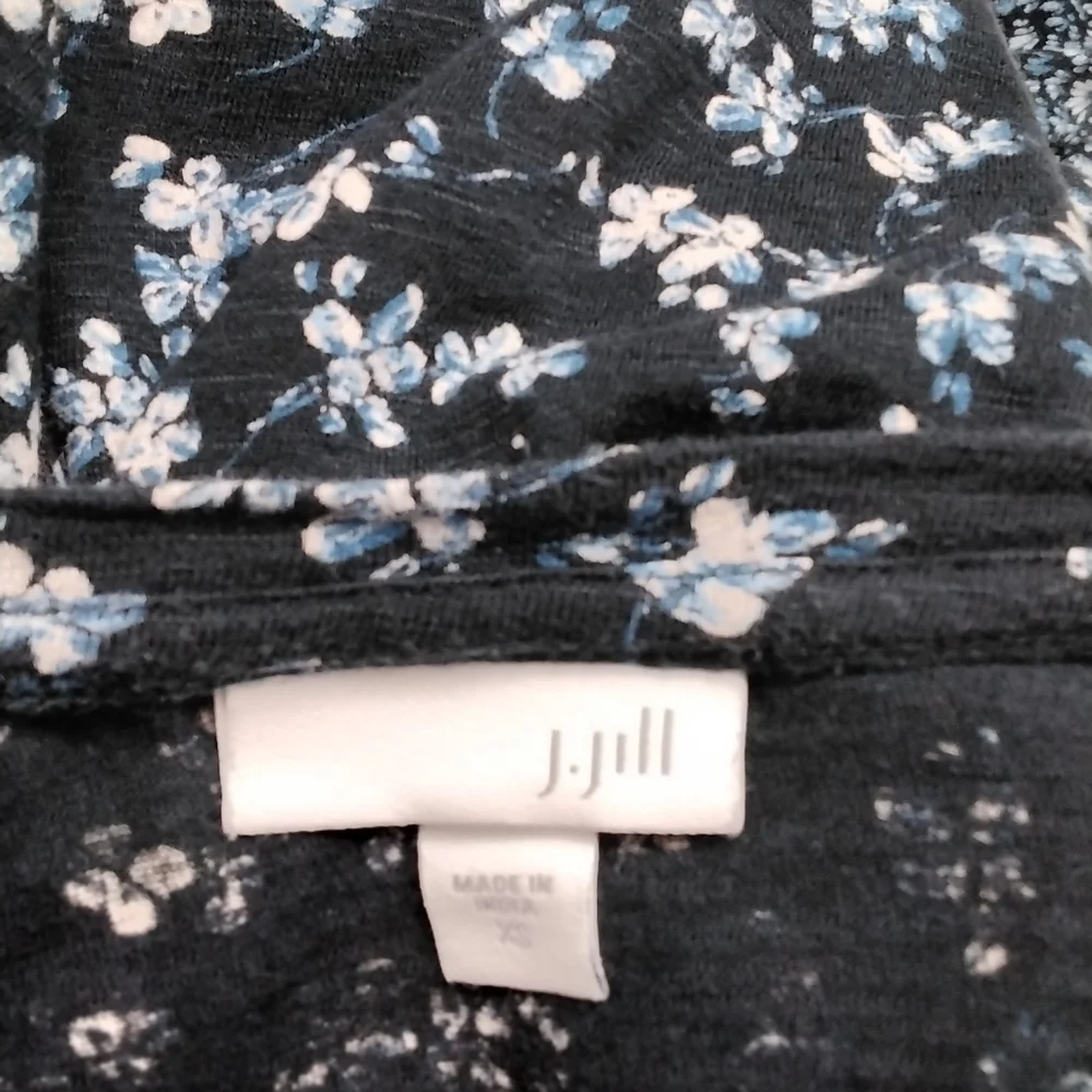 J. Jill Women's Mixed Media Floral Peplum Top Size XS